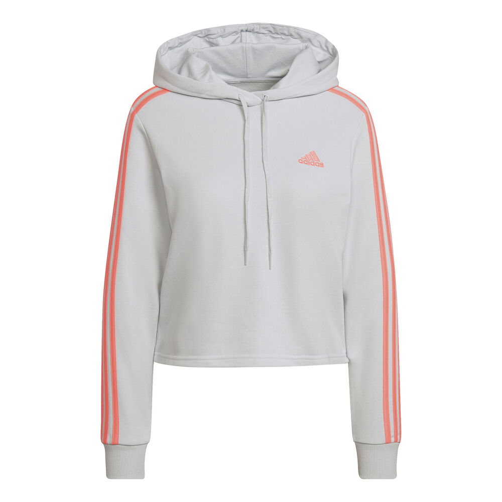 Image of 3-Stripes French Terry Cropped Felpa Con Cappuccio Donna