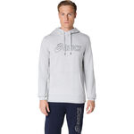 Abbigliamento ASICS ASICS Logo Oth Felpa Con Cappuccio Uomini-Grigio Chiaro