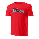 Abbigliamento Wilson Wilson Script Eco Slimfit Maglietta Uomini - rosso, 