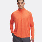 Abbigliamento Da Tennis Under Armour Tech Textured 1/2 Zip-GRY Long-Sleeves