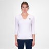 Crew V-Neck Manica Lunga Donna-Bianco