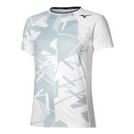 Abbigliamento da tennis Mizuno Mizuno Daybreakers Shadow Graphic Maglietta Uomini-Bianco,Grigio