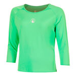 Abbigliamento da tennis Quiet Please Quiet Please Joy Mixed Manica lunga Donna-verde, bianco