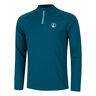 Create Big Serve 1/4 Zip Manica Lunga Uomini-Color Petrolio,Bianco