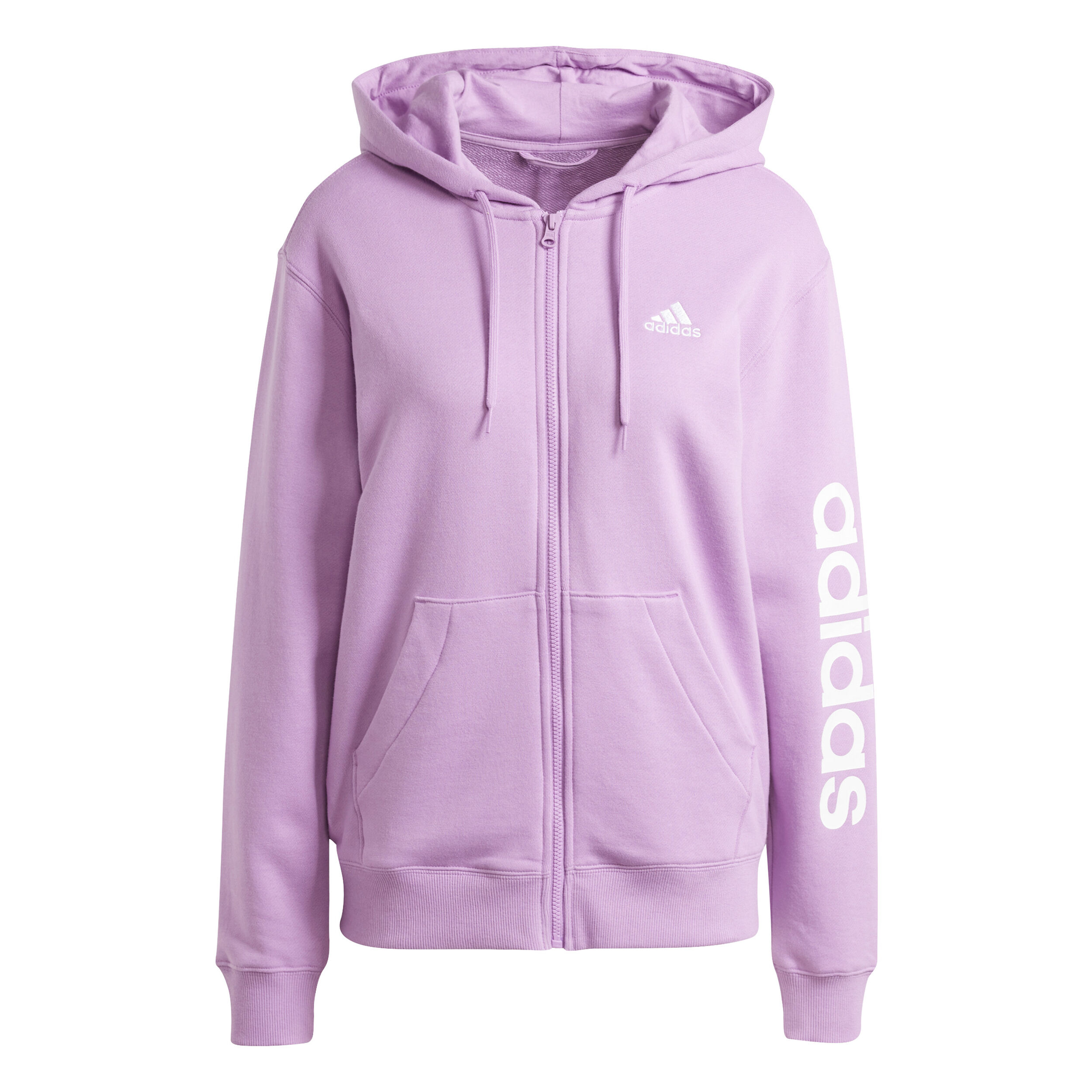 Adidas women's essentials linear full zip hoodie clearance