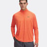 Tech Textured Half-Zip Manica Lunga Uomini-Arancione