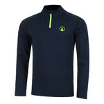 Abbigliamento da tennis Quiet Please Quiet Please Wild Big Serve 1/4 Zip Manica Lunga Uomini-Blu Scuro,Verde Neon