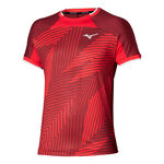 Abbigliamento da tennis Mizuno Mizuno Maglietta Uomini-rosso scuro, rosso