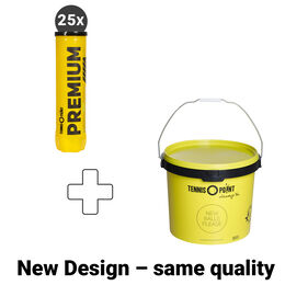 25x Premium Tennisball 4er plus Balleimer rund