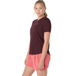 Abbigliamento ASICS ASICS Road Camicia Da Corsa Donna-Rosso Scuro
