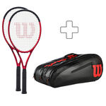 Confezione Di Racchette Wilson 2x Clash 100L V2.0 plus Schlägertasche