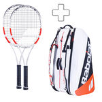 Confezione Di Racchette Babolat 2x Pure Strike 16x19 plus Schlägertasche