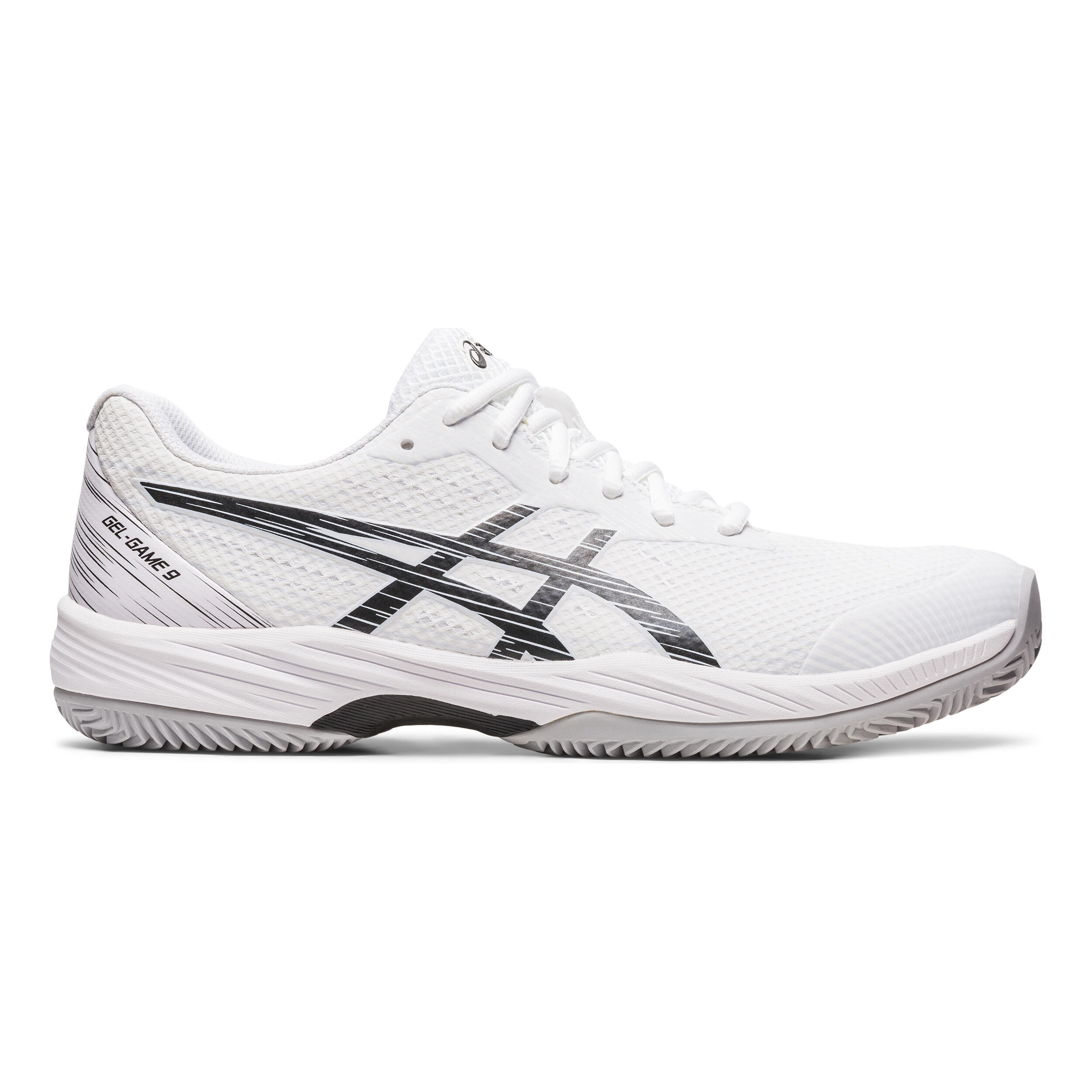 Gel Game 9 Scarpa Per Terra Rossa Uomini Bianco Nero