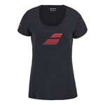 Abbigliamento Babolat Babolat Exercise Flag Maglietta Donna-Nero,Rosso