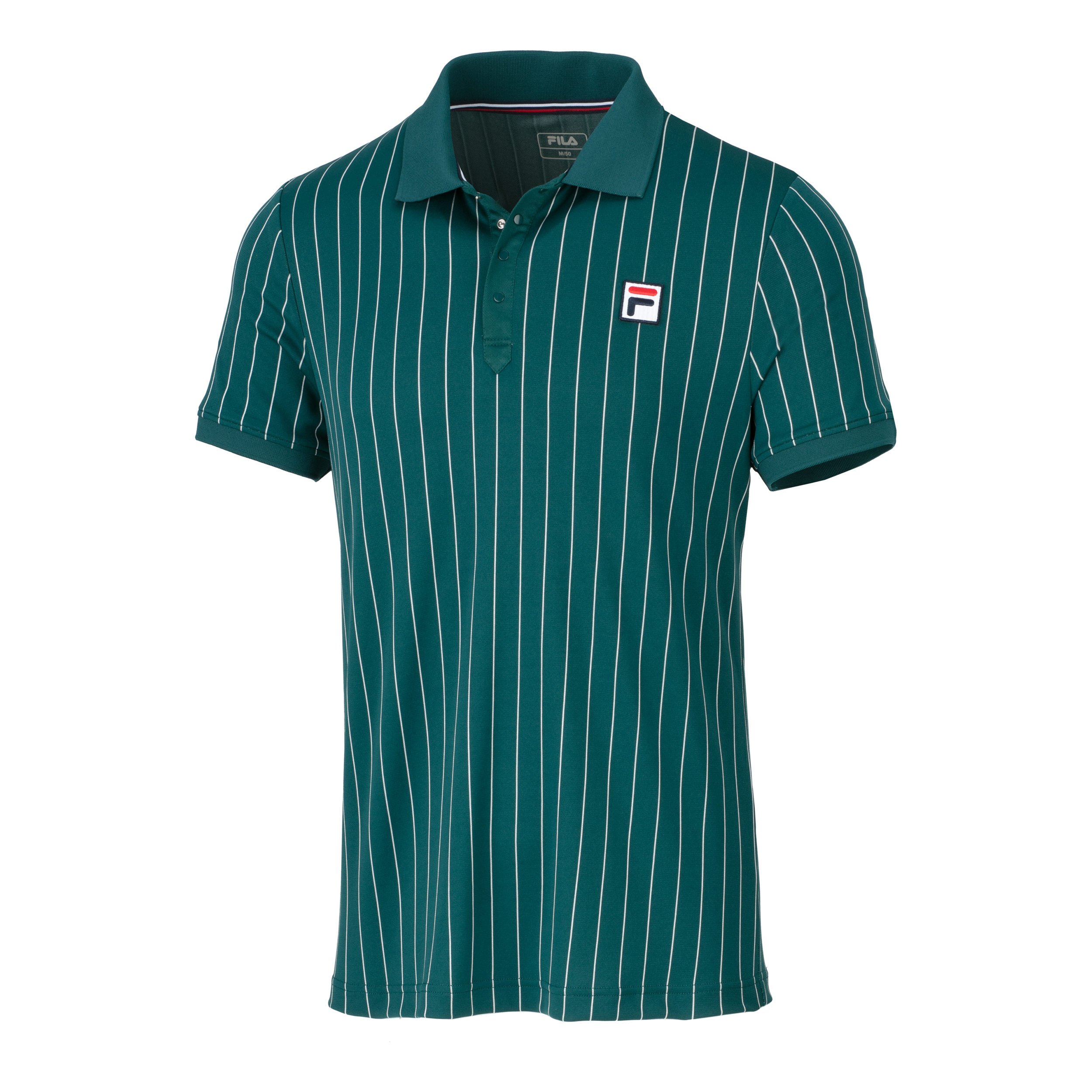 Fila Stripes Polo Uomini Verde Scuro, Bianco | Tennis-Point