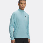 Abbigliamento Da Tennis Under Armour Tech Textured 1/2 Zip-GRY Long-Sleeves