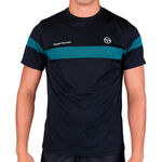 Abbigliamento da tennis Sergio Tacchini Sergio Tacchini Leone PL Maglietta Uomini - nero, color petrolio