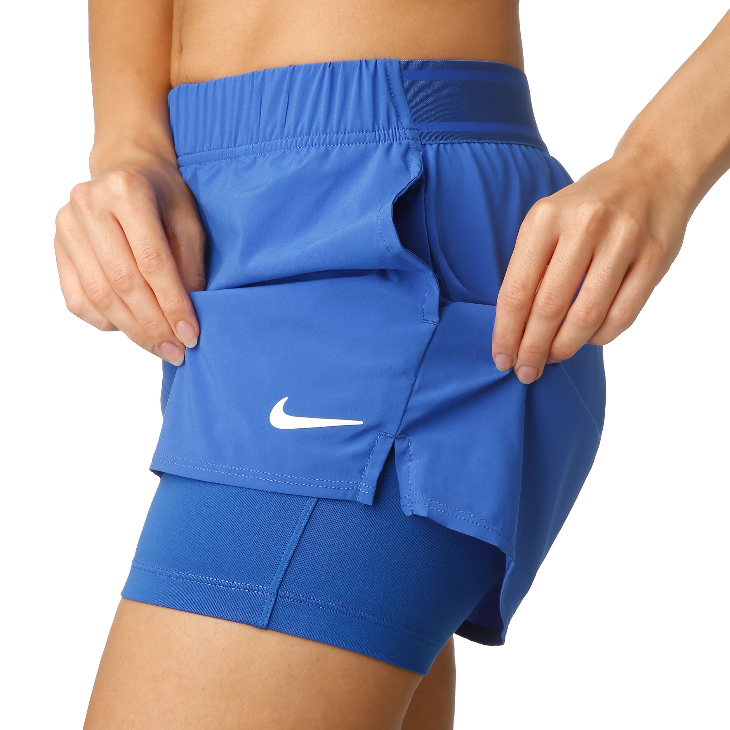 Buy Nike Court Flex Pantaloncini Donna Blu Bianco online Tennis Point IT