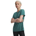 Abbigliamento Under Armour Under Armour Tech Twist Maglietta Donna-verde, bianco