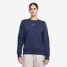 Phoenix Fleece Crew Felpa Donna-Blu Scuro,Crema