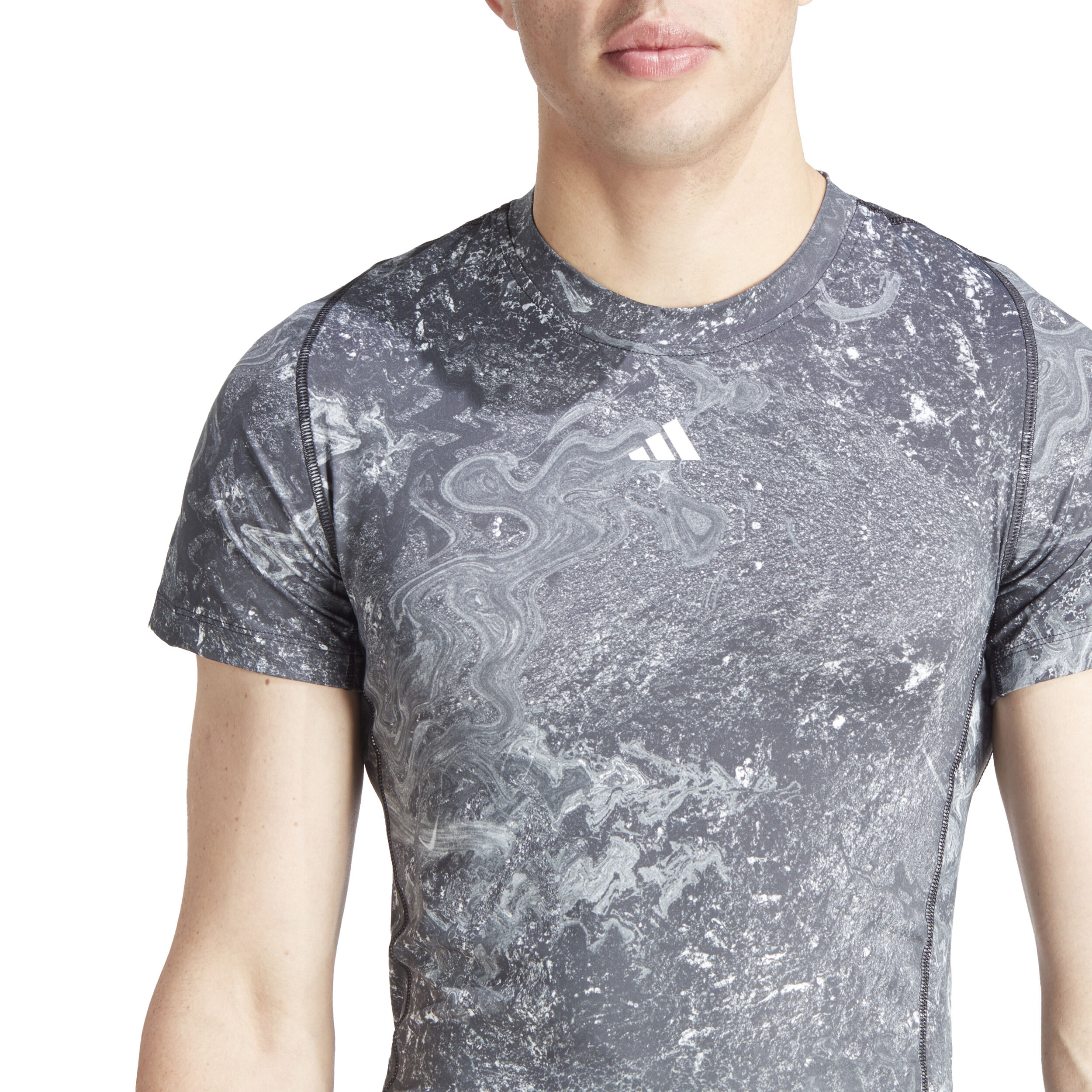 Buy adidas Tech Fit AOP Maglietta Uomini Grigio Multicolore
