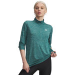 Abbigliamento Under Armour Under Armour Tech 1/2 Zip-Twist Manica lunga Donna-verde, bianco