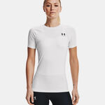 Abbigliamento Under Armour Under Armour Heatgear Authentics Comp Maglietta Donna-Bianco