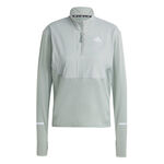 Abbigliamento adidas adidas Ultimate High Visibility Half-Zip Camicia da corsa Donna - salvia, 