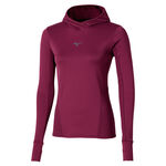 Abbigliamento Mizuno Mizuno Active Warmalite Hooded Camicia Da Corsa Donna-Viola