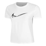 Abbigliamento Nike Nike Dri-Fit One Swoosh Camicia Da Corsa Donna-Bianco