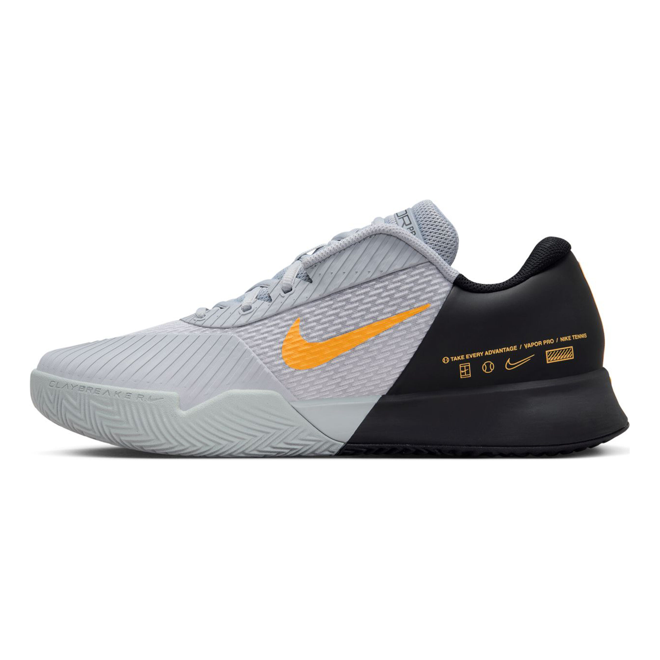 Air Zoom Vapor Pro 2 Scarpa Per Terra Rossa Uomini Grigio Arancione