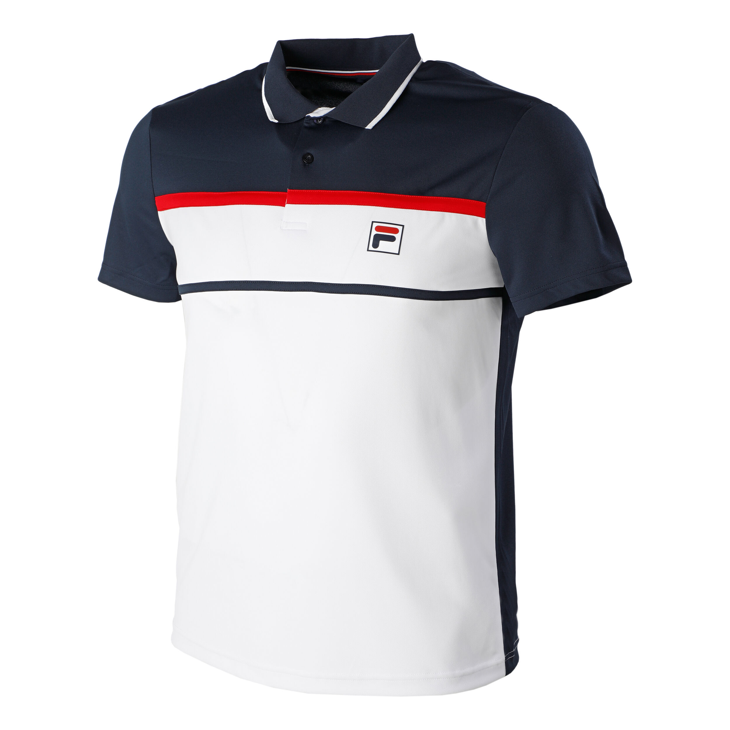 Buy Fila Anton Polo Uomini Bianco Blu Scuro online Tennis Point IT