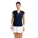 Abbigliamento da tennis BIDI BADU BIDI BADU Crew 2.0 V-Neck Maglietta Donna-blu scuro