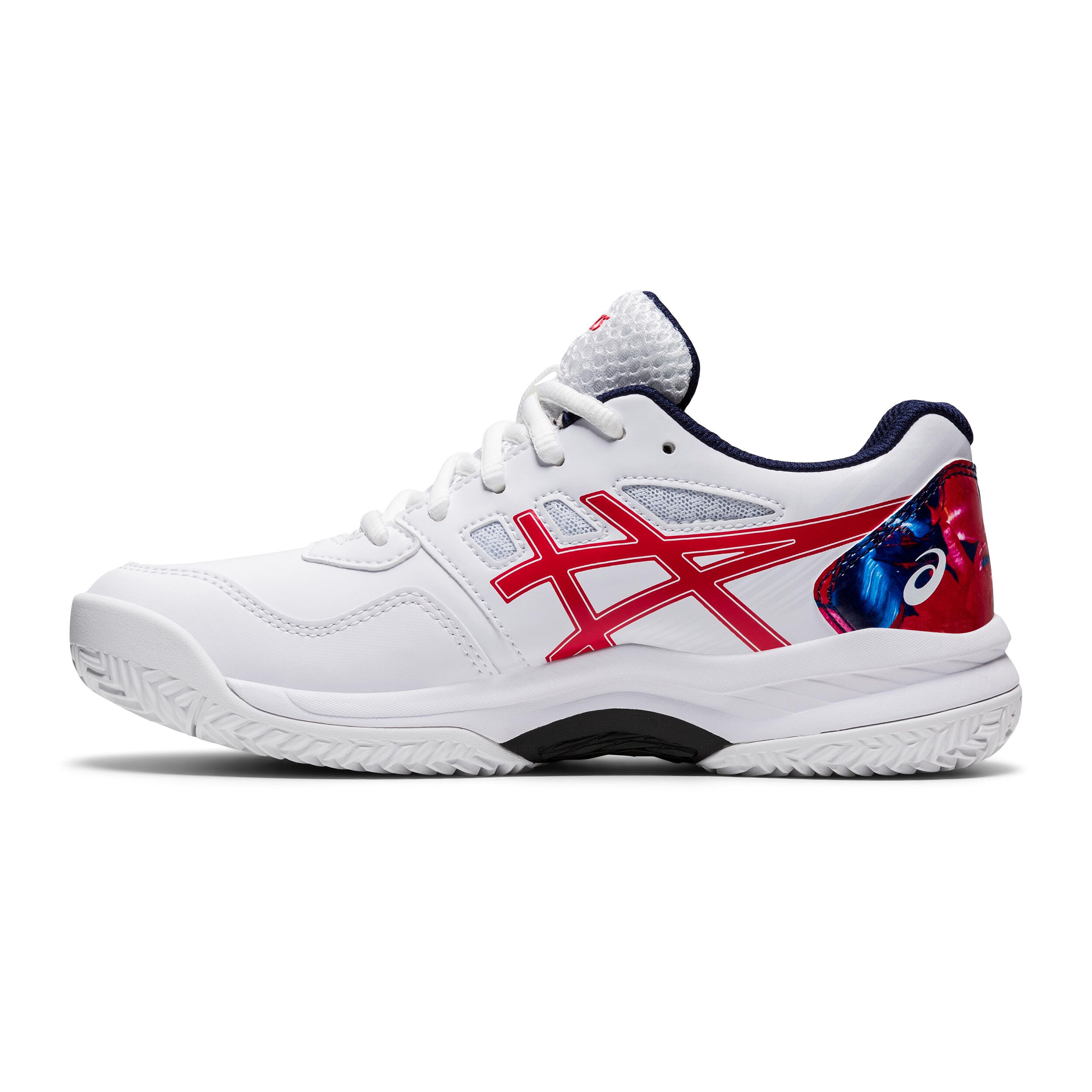 Gel Game 8 GS Scarpa Per Terra Rossa Bambini Bianco Rosso