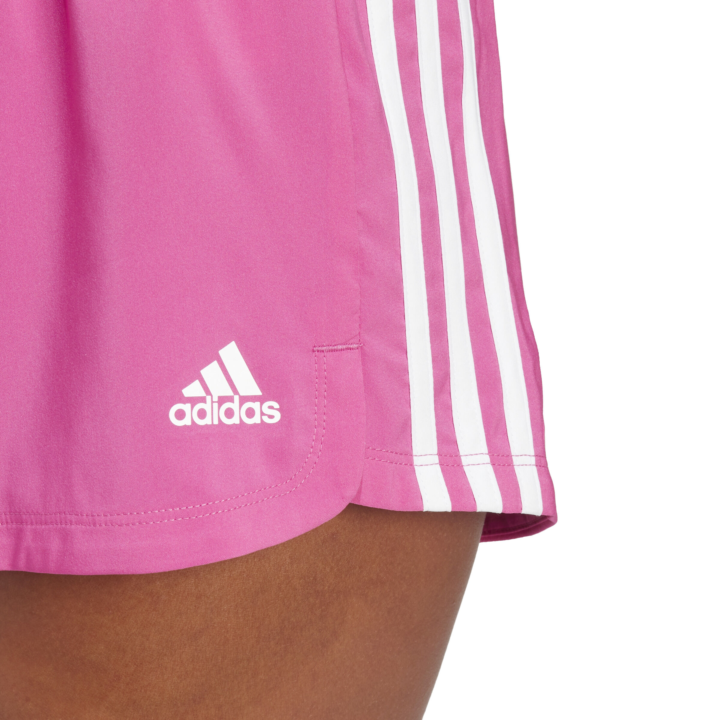 Pacer 3 Streifen Woven Pantaloncini Donna Rosa Bianco