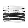 Nike Flex Classic Fascia Per Capelli Confezione Da 6-Bianco,Nero