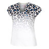 Leoparty Styles V-Neck Maglietta Donna-Bianco,Nero