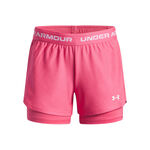 Abbigliamento Under Armour Under Armour Tech Play Up 2in1 Pantaloncini Ragazze-Rosa,Bianco