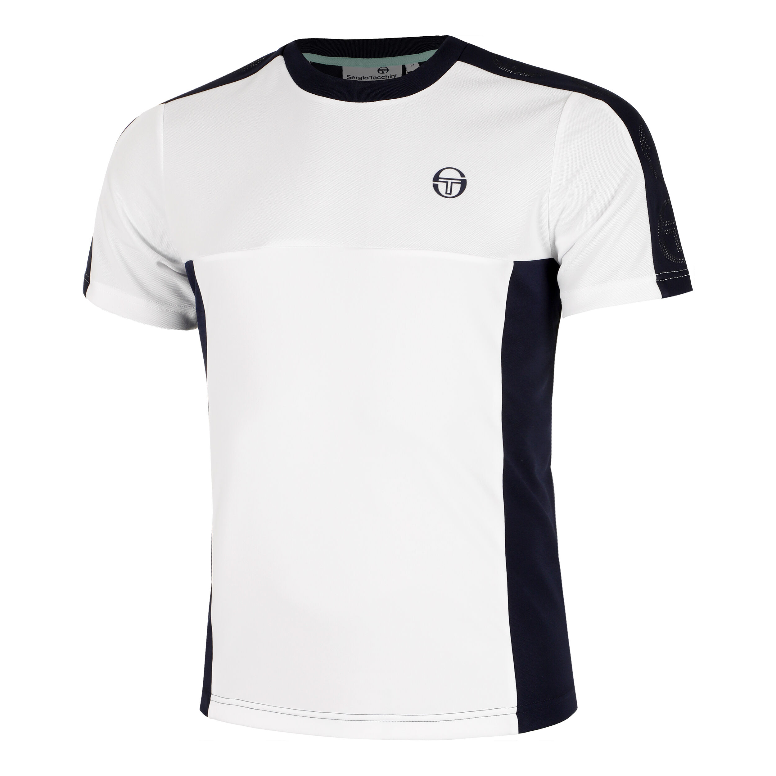Buy Sergio Tacchini Forata Maglietta Uomini Blu Scuro Bianco online Tennis Point IT