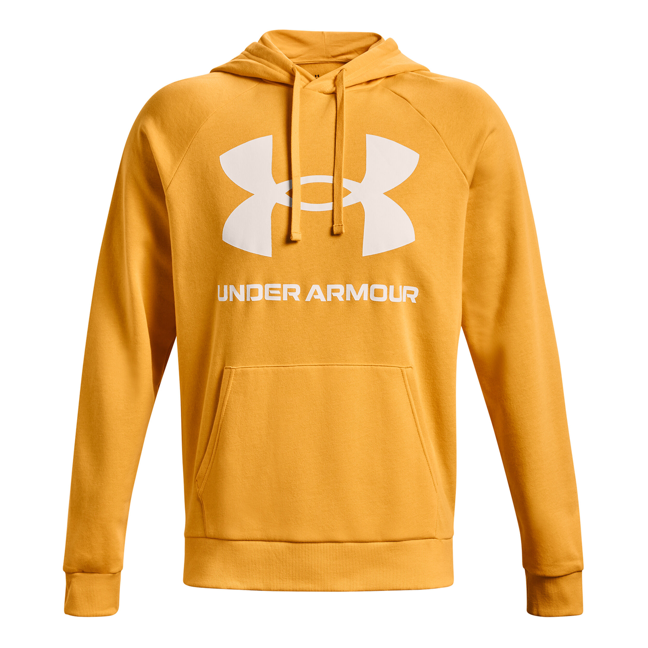 Buy Under Armour Rival Fleece Big Logo Felpa Con Cappuccio Uomini Giallo Oro Bianco online Tennis Point IT