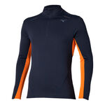 Abbigliamento Mizuno Mizuno Tech Thermal Charge Half Zip Camicia Da Corsa Uomini-Blu