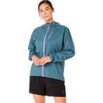 Abbigliamento ASICS ASICS Fujitrail Elite Waterproof Giacca da corsa Donna-grigio