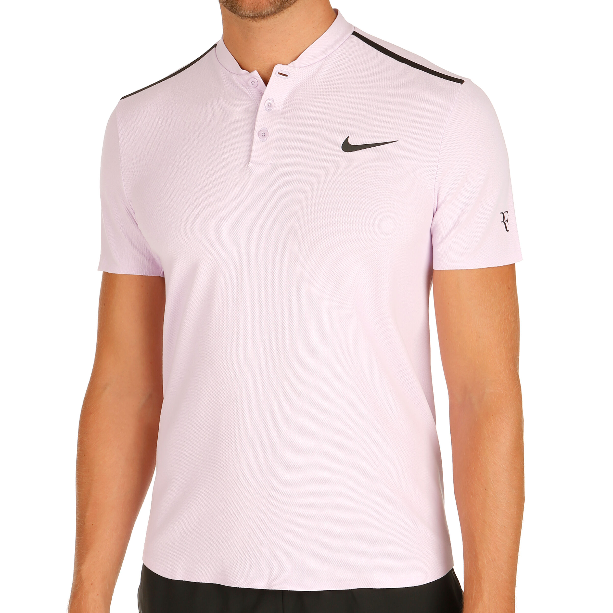 Court Advantage Roger Federer Polo Uomini Lilla Nero