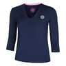 Crew V-Neck Manica Lunga Donna-Blu Scuro