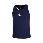 Abbigliamento Quiet Please Quiet Please Racerback Canottiera Ragazze-Blu Scuro,Bianco