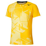 Abbigliamento da tennis Mizuno Mizuno Daybreakers Shadow Graphic Maglietta Uomini-giallo