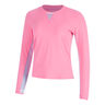 High Low Breezy Manica Lunga Donna-Rosa