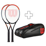 Confezione Di Racchette Wilson 2x Clash 100L plus Schlägertasche