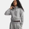 Rival Fleece Script Halfzip Manica lunga Donna-grigio, bianco
