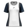 Club 25 Tech Maglietta Donna-Bianco,Blu Scuro